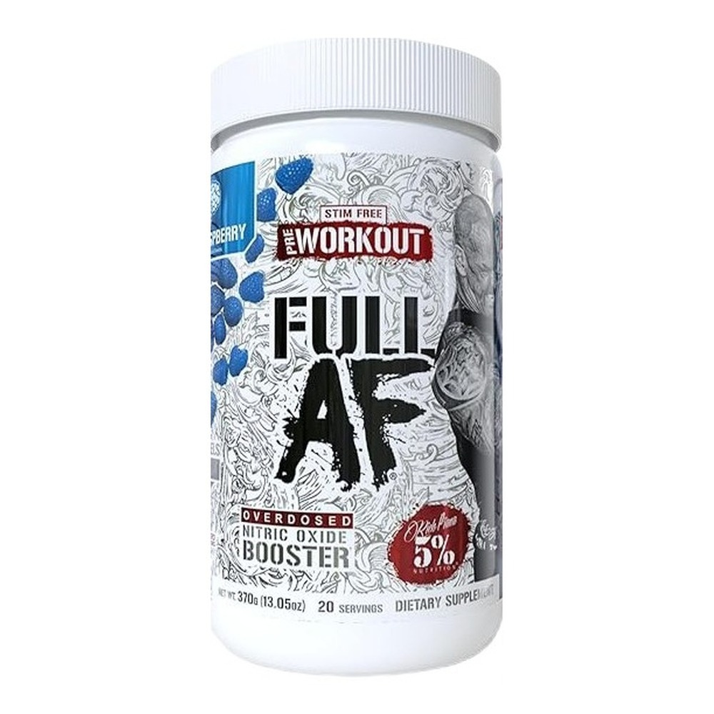 5% Nutrition Full AF Blue Raspberry Pre Workout Powder for Muscle Pump 370g