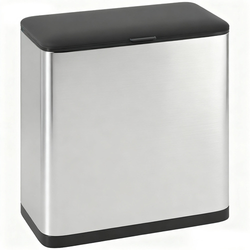 HOMCOM 8L Hanging Kitchen Bin, Rubbish bin with Lid and Removable Inner Bucket for Under Cabinet Door, Under Sink, Office