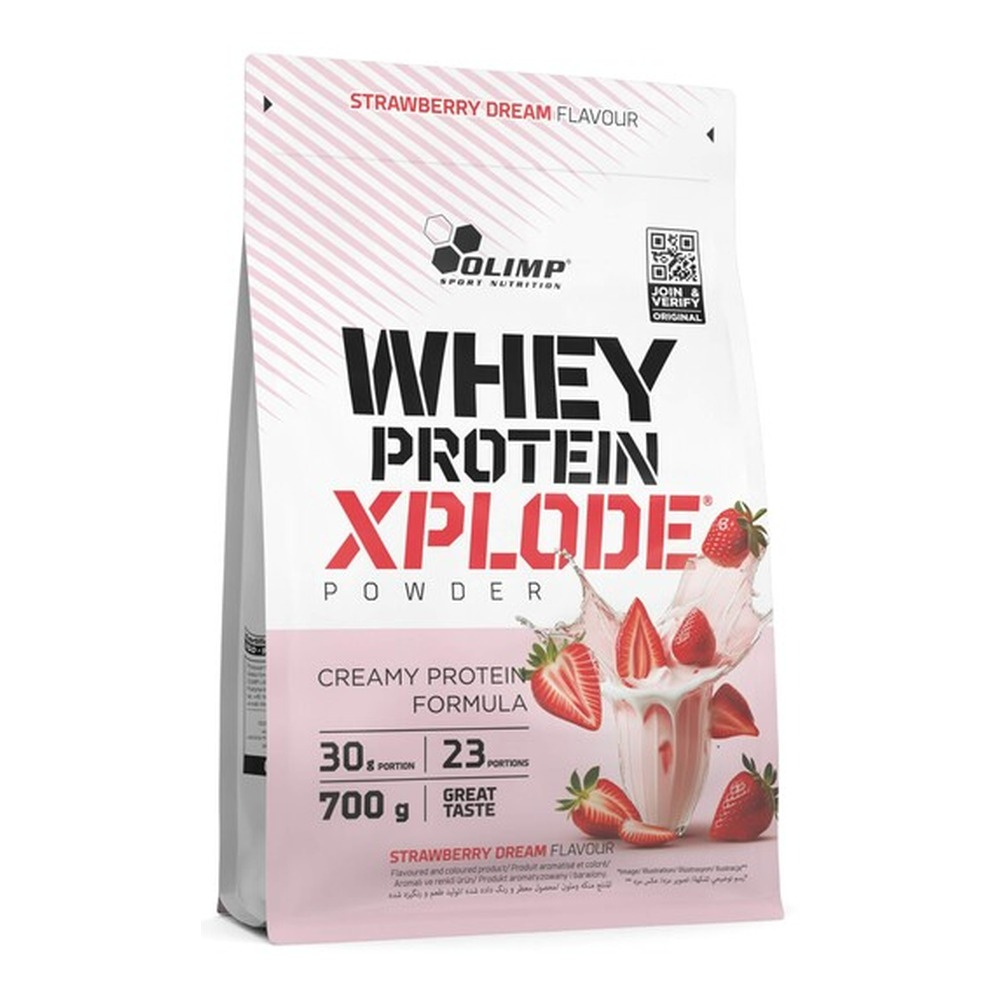 Olimp Nutrition Whey Protein Xplode Truskawkowy Sen Odżywka Białkowa na Wzrost Masy Mięśniowej 700g