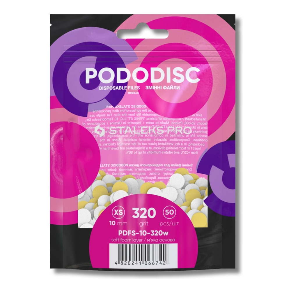 Staleks Pro Wymienne Pilniki Białe na Miękkiej Bazie do Dysku do Pedicure PODODISC XS EXPERT 50 Sztuk