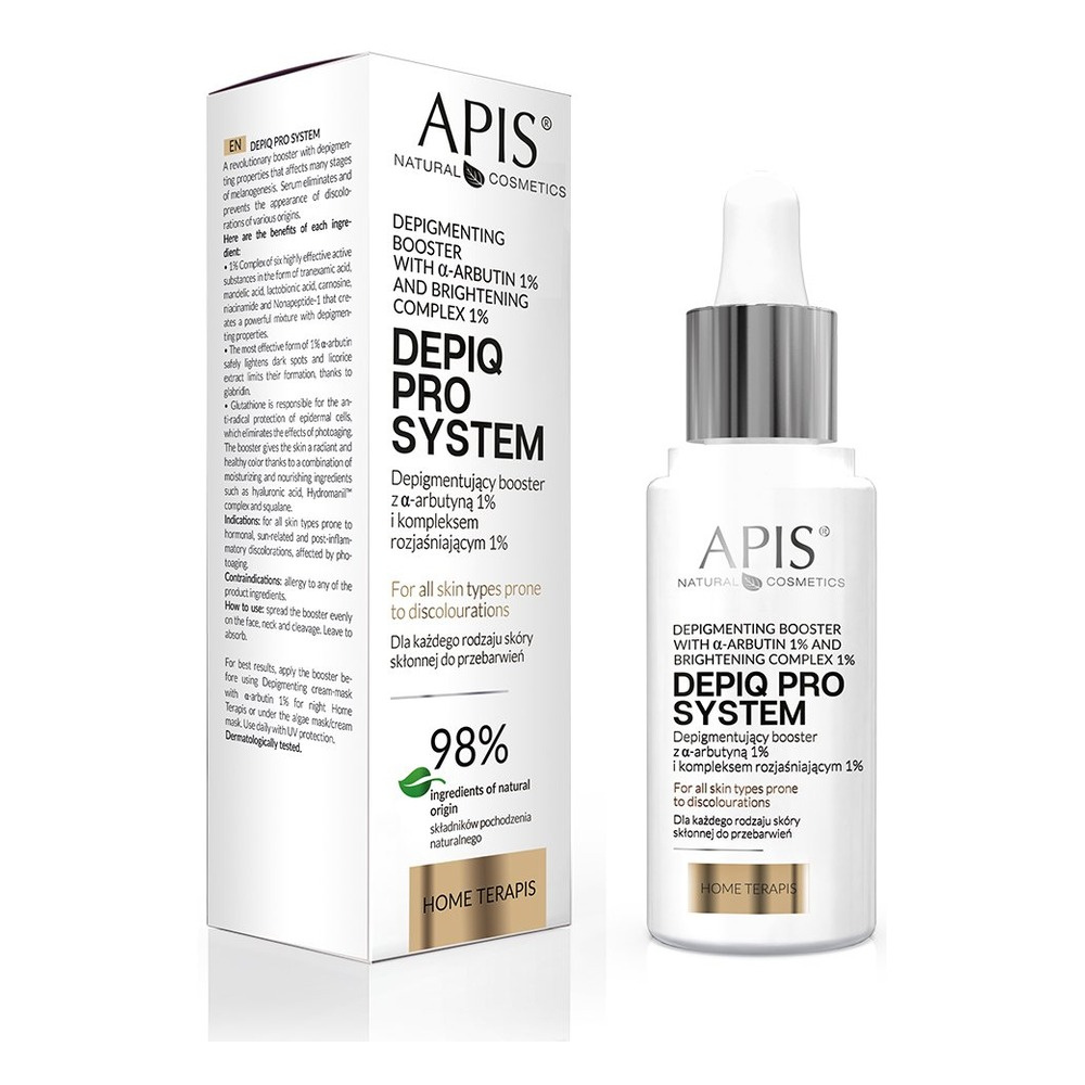 Apis Home TerApis Depiq Pro System Booster Depigmentujący z 1% Alfa Arbutyną i 1% Kompleksem Rozjaśniającym 30ml