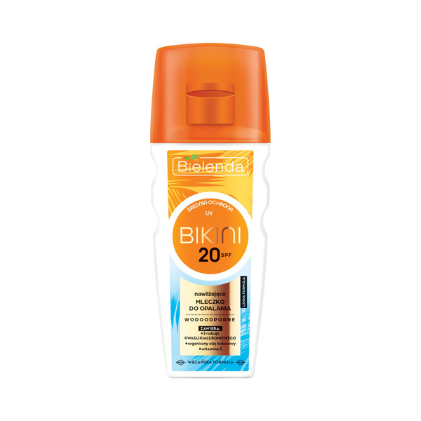 Bielenda Bikini Skip Nawilżające Mleczko Wodoodporne do Opalania SPF20 Średnia Ochrona 175ml