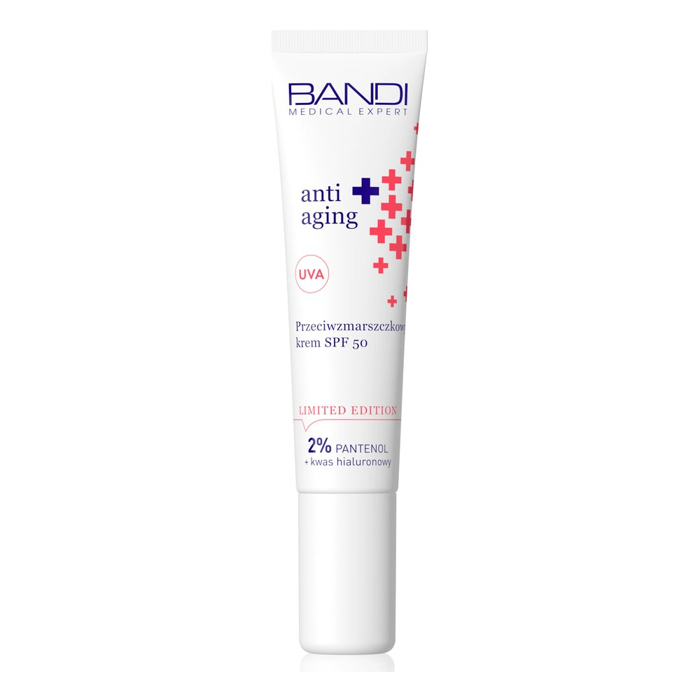 Bandi Anti Aging Limited Edition Przeciwzmarszczkowy Krem SPF 50 2% Pantenol i Kwas Hialuronowy 14ml