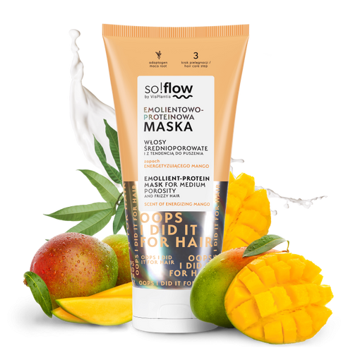 So!Flow Emolientowo - Proteinowa Maska dla Włosów Średnioporowatych i z Tendencją do Puszenia 200ml
