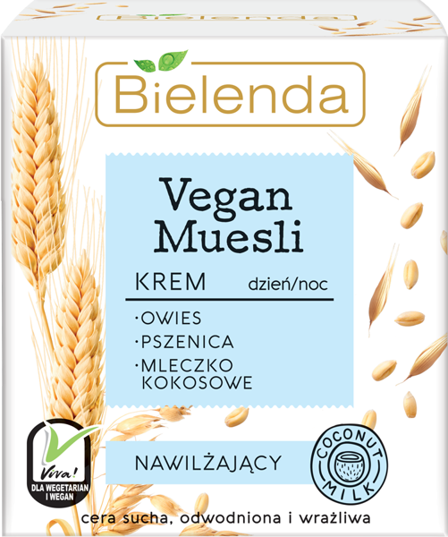 Bielenda Vegan MuesIi Krem Nawilżający Pszenica Owies Mleczko Kokosowe 50ml