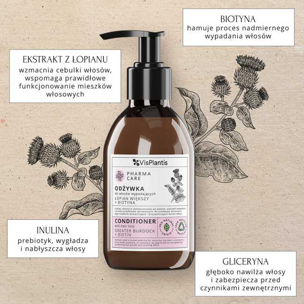 Vis Plantis Pharma Care Conditioner for Hair Loss Greater Burdock and Biotin 300ml