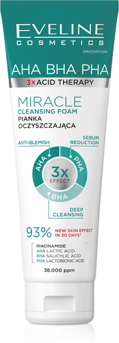 Eveline 3 x Acid Therapy Pianka Oczyszczająca dla Skóry Problematycznej 140ml