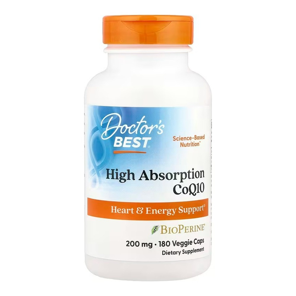 Doctor's Best High Absorption CoQ10 with BioPerine, 200mg Capsules 180 vcaps