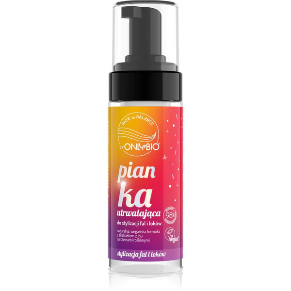 OnlyBio Hair in Balance Utrwalająca Pianka do Stylizacji Fal i Loków z Ekstraktem z Lnu Vegan 150ml
