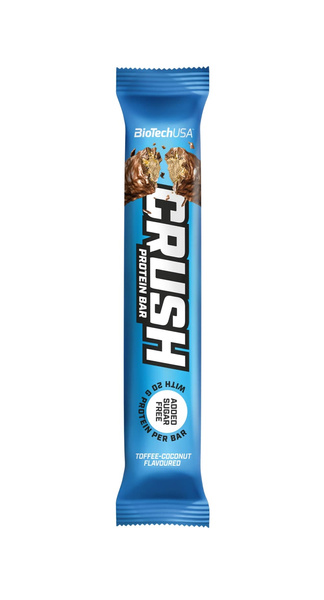 BioTechUSA Crush Bar Protein Bar Toffee Coconut High Protein Snack 12 x 64g