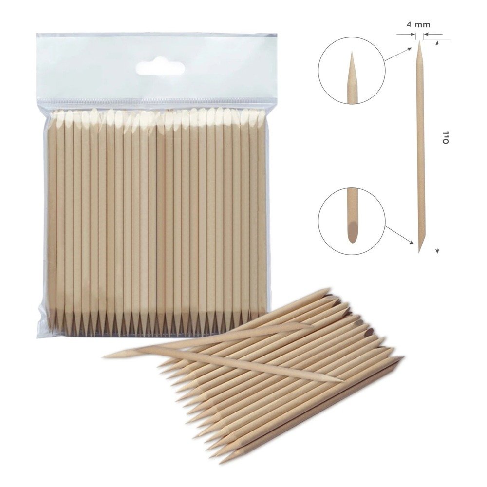 Staleks Expert Orange Wood Stick Manicure Pedicure Single-Use 75–150 mm 10–100 Pcs-DOS-30/100 (110mm)