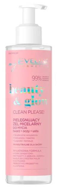 Eveline Beauty & Glow Clean Please! Caring Micellar Gel for Face Eyes and Lips Wash 200ml