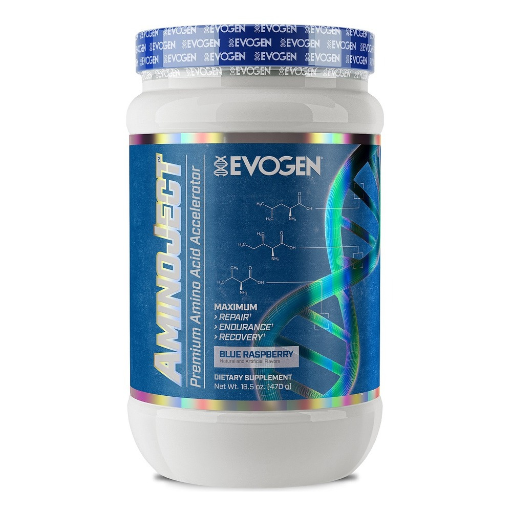 Evogen AminoJect BCAA + Glutamina, Niebieska Malina 470g