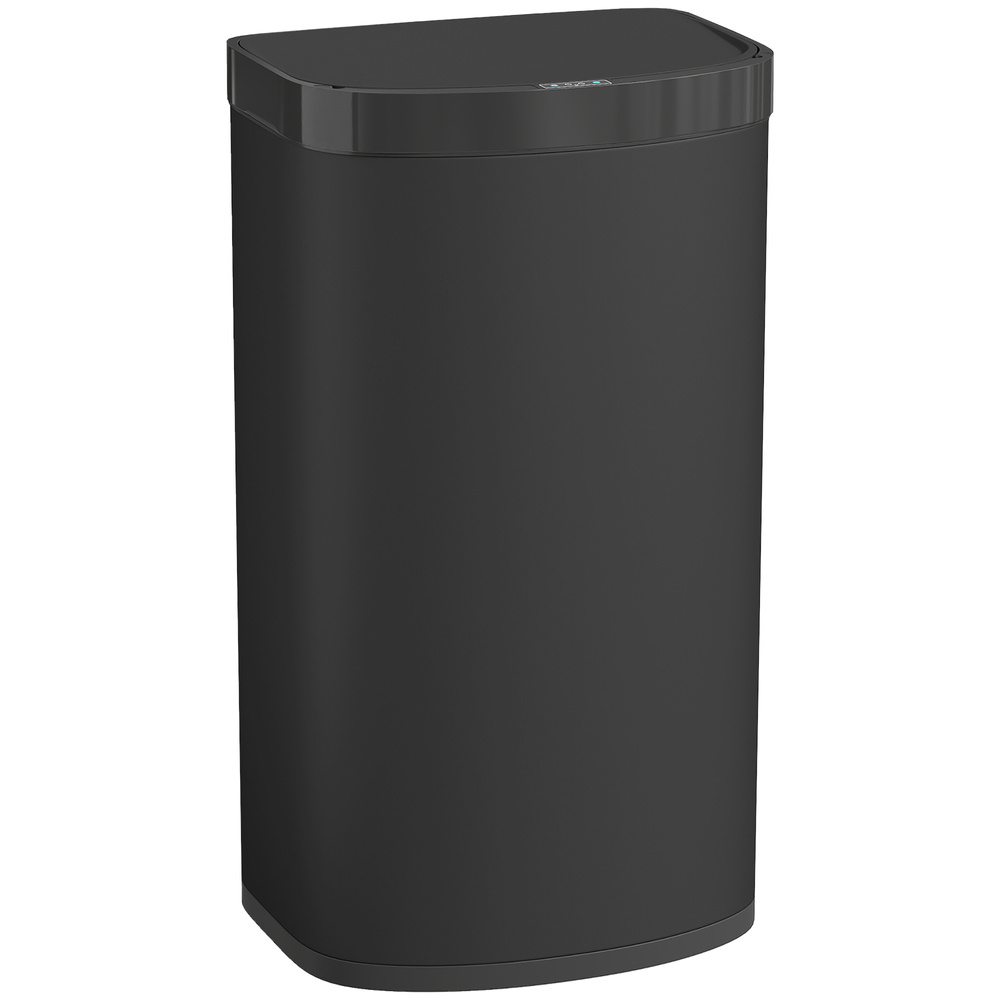 HOMCOM 55L Sensor Bin with Soft-Close Lid, Automatic Touchless Motion Sensor Kitchen Bin with Fingerprint Resistant Stainless Steel for Hygienic Gyms, Home Office Use, Black