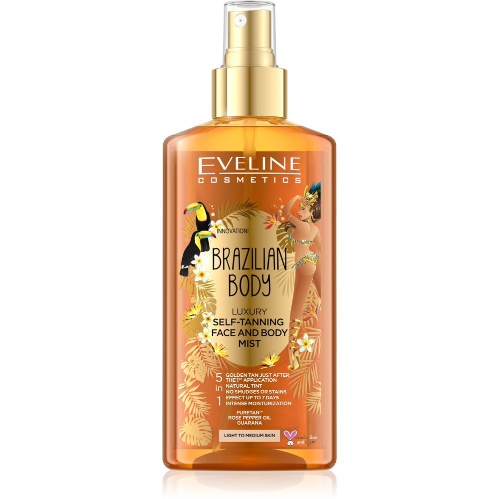 Eveline Brazilian Body 5w1 Luksusowa Mgiełka Samoopalająca do Twarzy i Ciała 150ml