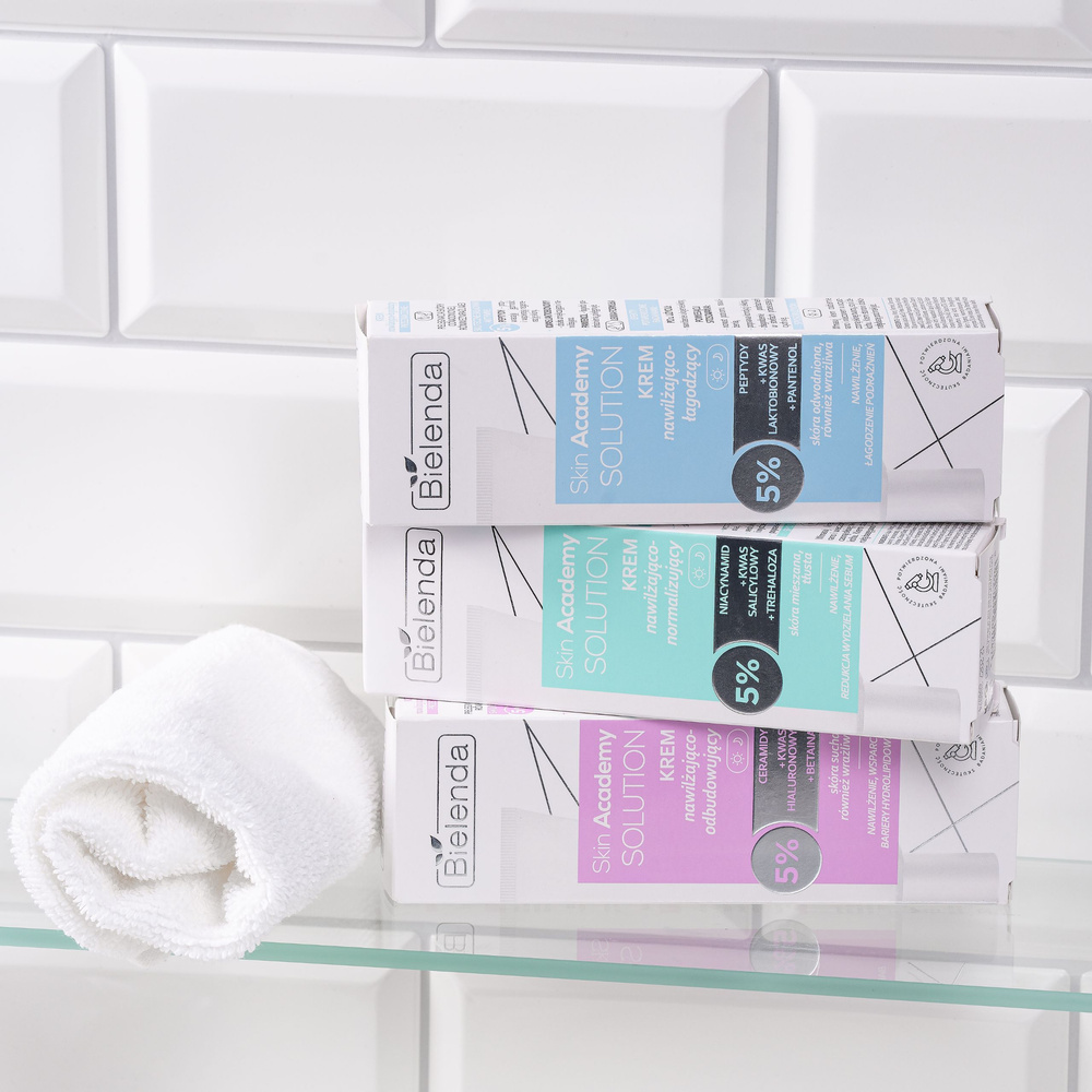 Bielenda Skin Academy Solution Nawilżająco - Normalizujący Krem 5% Niacynamid z Kwasem Salicylowym i Trehalozą dla Skóry Tłustej i Mieszanej na Dzień i na Noc 50ml