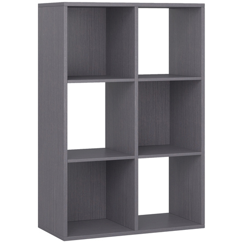 HOMCOM 6-Cube Bookshelf - Grey