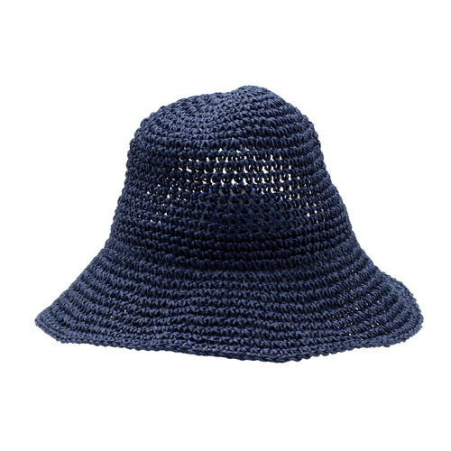 Nomad Sari Floppy Straw Sun Hat - Navy Blue