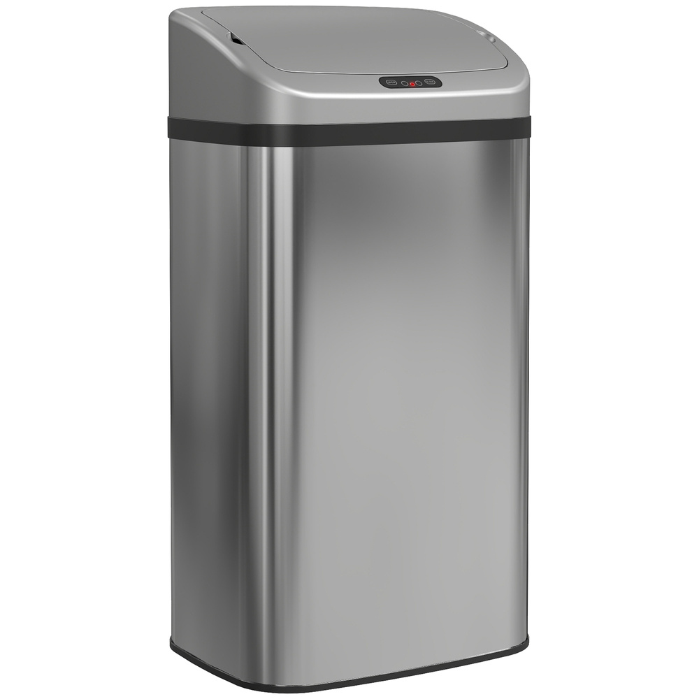 HOMCOM 48L Stainless Steel Sensor Bin - Silver-Tone