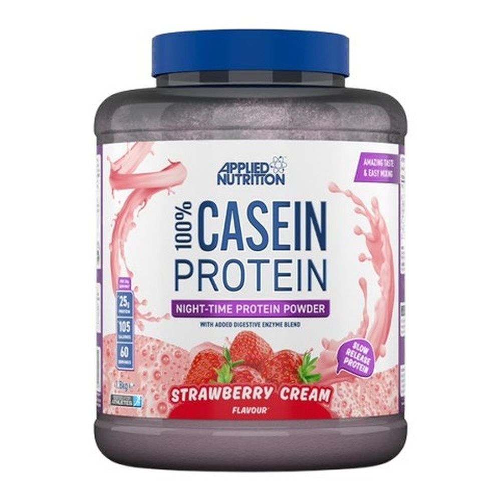 Applied Nutrition 100% Casein Protein Białko Kazeinowe Na Noc o Smaku Truskawkowej Śmietanki 1800g
