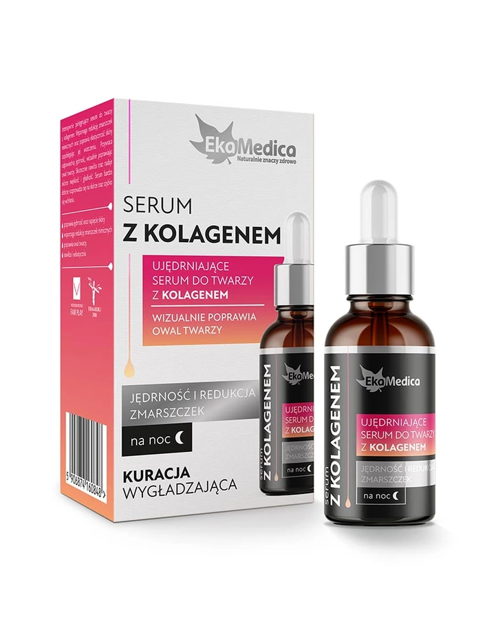 EkaMedica Ujędrniające Serum z Kolagenem na Noc Redukujące Zmarszczki 20ml