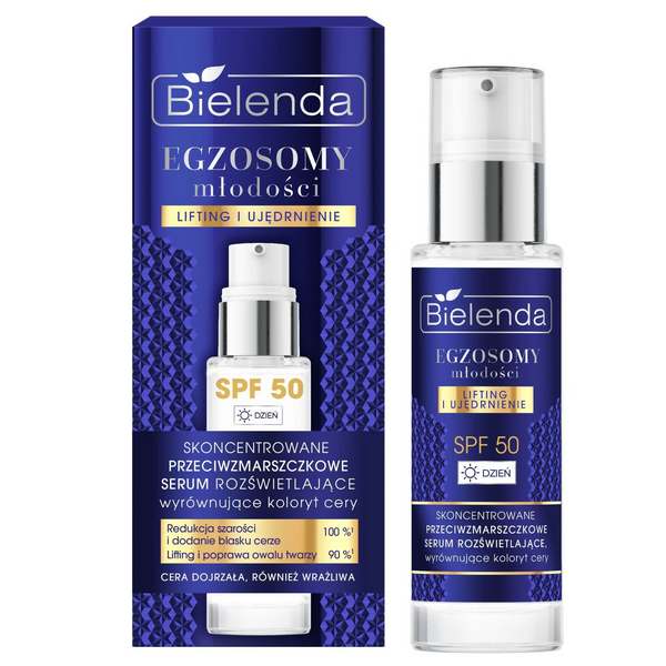 Bielenda Exosomes of Youth Concentrated Anti-Wrinkle Brightening Serum Evening Out Skin Tone SPF50 for Day 30ml
