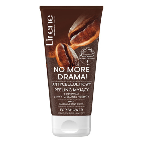 Lirene No More Drama! Antycellulitowy Peeling Cukrowy z Ekstraktami z Kawy i Zelonej Herbaty 175g