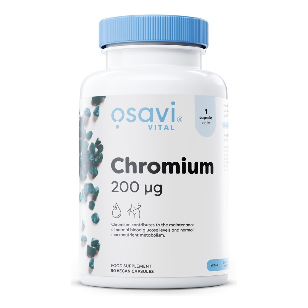Osavi Chrom 200mcg na Wsparcie Poziomu Cukru we Krwi i Metabolizmu 90 Wegańskich Kapsułek