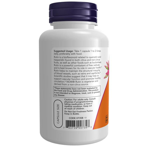 Now Foods Rutin 450mg Rutin Strengthens Heart and Blood Vessel Health 100 Capsules