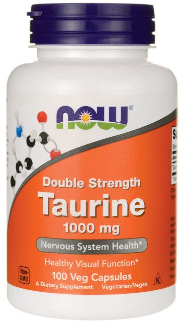 Now Foods Taurine 1000mg Double Strength Wspiera Zdrowe Widzenie 100 Kapsułek
