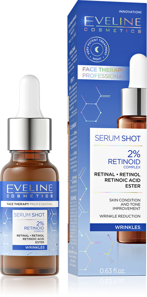 Eveline Face Therapy Professional Serum Shot Kuracja Redukująca Zmarszczki z 2% Kompleksem Retinoidów 18ml