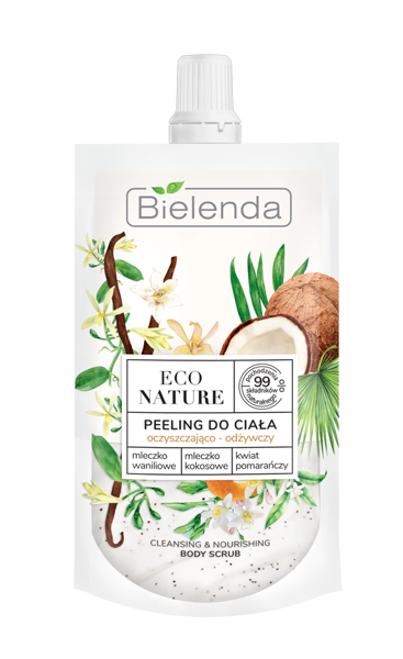 Bielenda Eco Nature Body Scrub Nourishing Vanilla Milk Coconut Milk Orange Blossom 100g