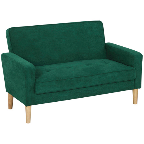 HOMCOM Two-Seater Velvet-Feel Sofa - Green