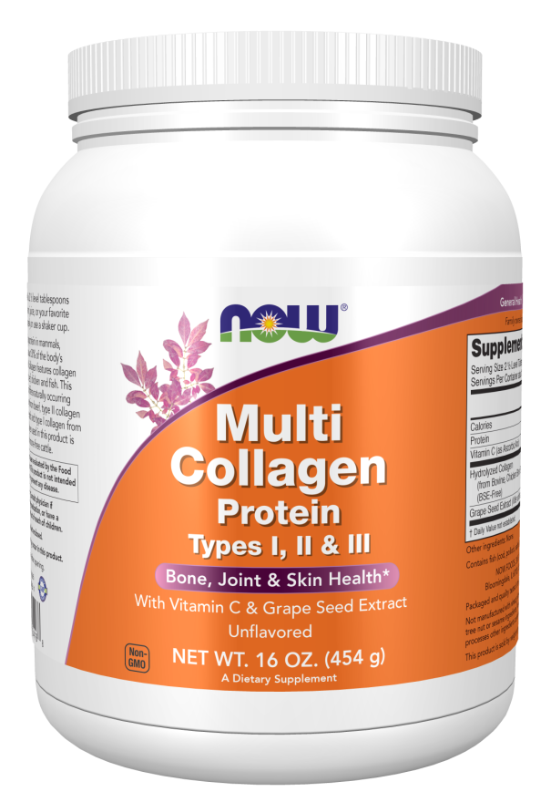 Now Foods Multi Collagen Protein Wieloskładnikowe Białko Kolagenowe I II i III 454g
