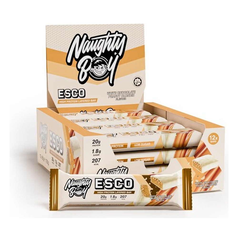 ESCO Protein Bar, White Chocolate Peanut Blondie - 12 x 65g