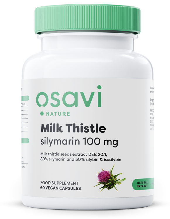 Osavi Milk Thistle Silymarin 100mg 60 vegan caps for liver support