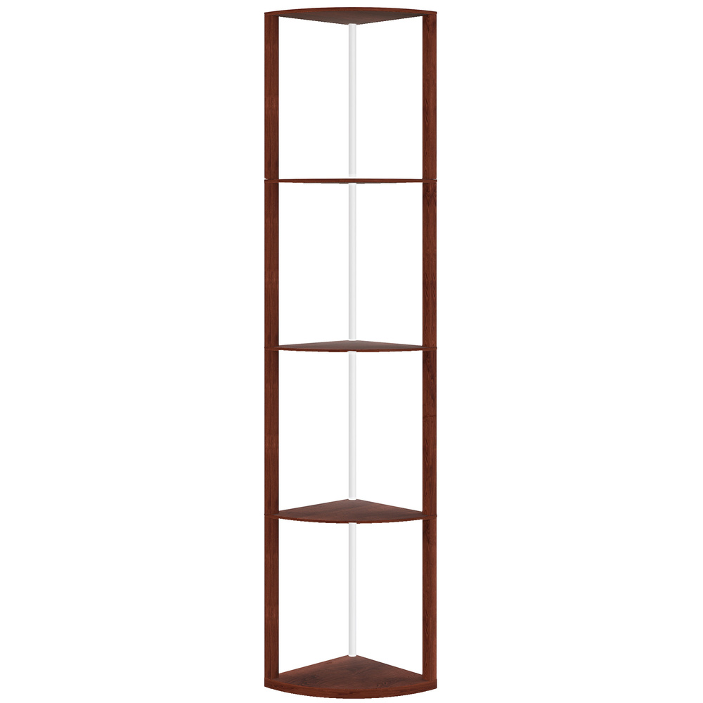 HOMCOM RGB Standing Lamp with Shelves, 4-Tier LED Floor Lamp with Multiple Lighting Modes, Brown