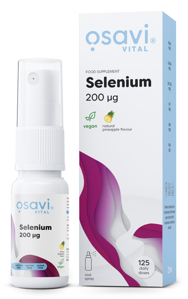 Osavi Selenium Oral Spray 200mcg Pineapple 25 ml for Immunity and Hair Support