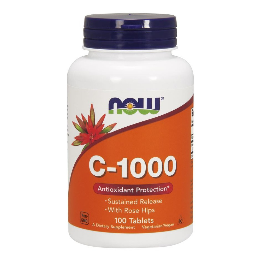 NOW Foods Witamina C-1000 z Dziką Różą o Przedłużonym Uwalnianiu Na Wsparcie Odporności 100 Tabletek