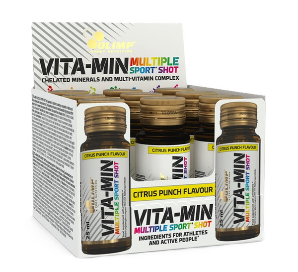 Olimp Nutrition Vita-Min Multiple Sport Shot o Smaku Cytrusowego Ponczu dla Sportowców 9 x 25 ml