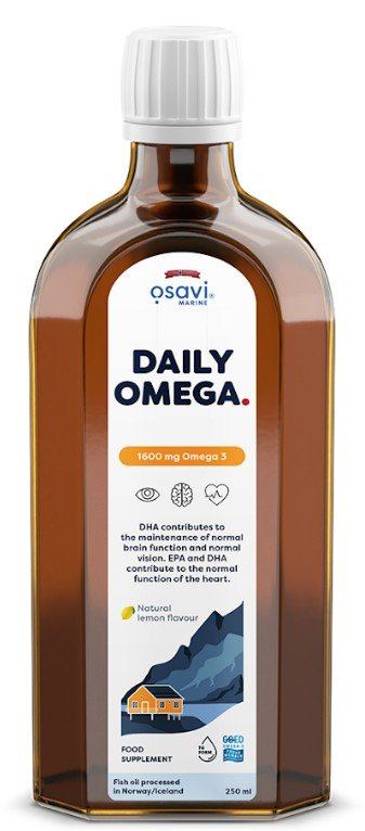 Osavi Daily Omega 1600mg Omega 3 Liquid with Natural Lemon Flavour For Heart and Brain Support 250ml