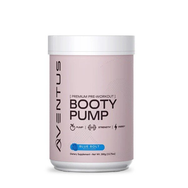 Aventus Supplements Booty Pump Blue Bolt Pre-Workout for Glute Enhancement 390g