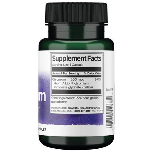 Swanson Albion Chelated Chromium 200mcg 180 Capsules