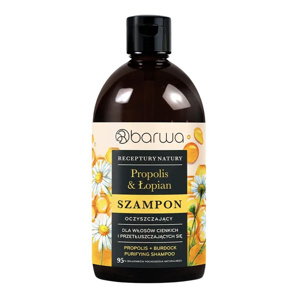 Barwa Recipes of Nature Purifying Propolis Burdock Shampoo for Thin and Oily Hair 380ml