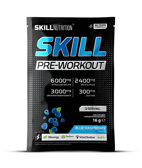 Skill Nutrition Skill Pre-Workout Blue Raspberry 16g 1 serving Pre-workout for athletes