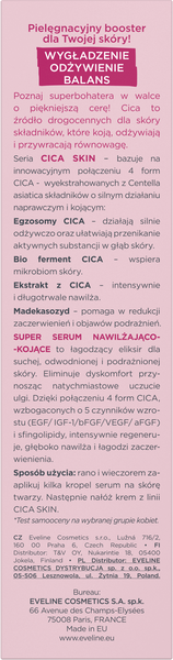Eveline Cica Skin Super Serum Nawilżająco – Kojące dla każdego Rodzaju Skóry 30ml