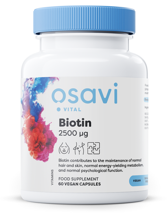 Osavi Biotyna 2500mcg 60 wegańskich kapsułek na włosy i skórę