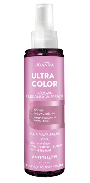 Joanna Ultra Color Płukanka w Sprayu Różowa dla Włosów Siwych Blond i Rozjaśnionych 150ml
