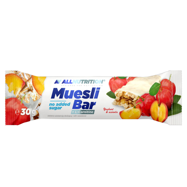 Allnutrition Muesli Bar + L-Carnitine Baton Musli Jogurt Acerola 30gx32