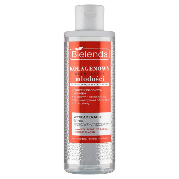 Bielenda Collagen Youth Stimulator Smoothing Anti-Wrinkle Tonic for Mature Sensitive Skin for Day and Night 200ml